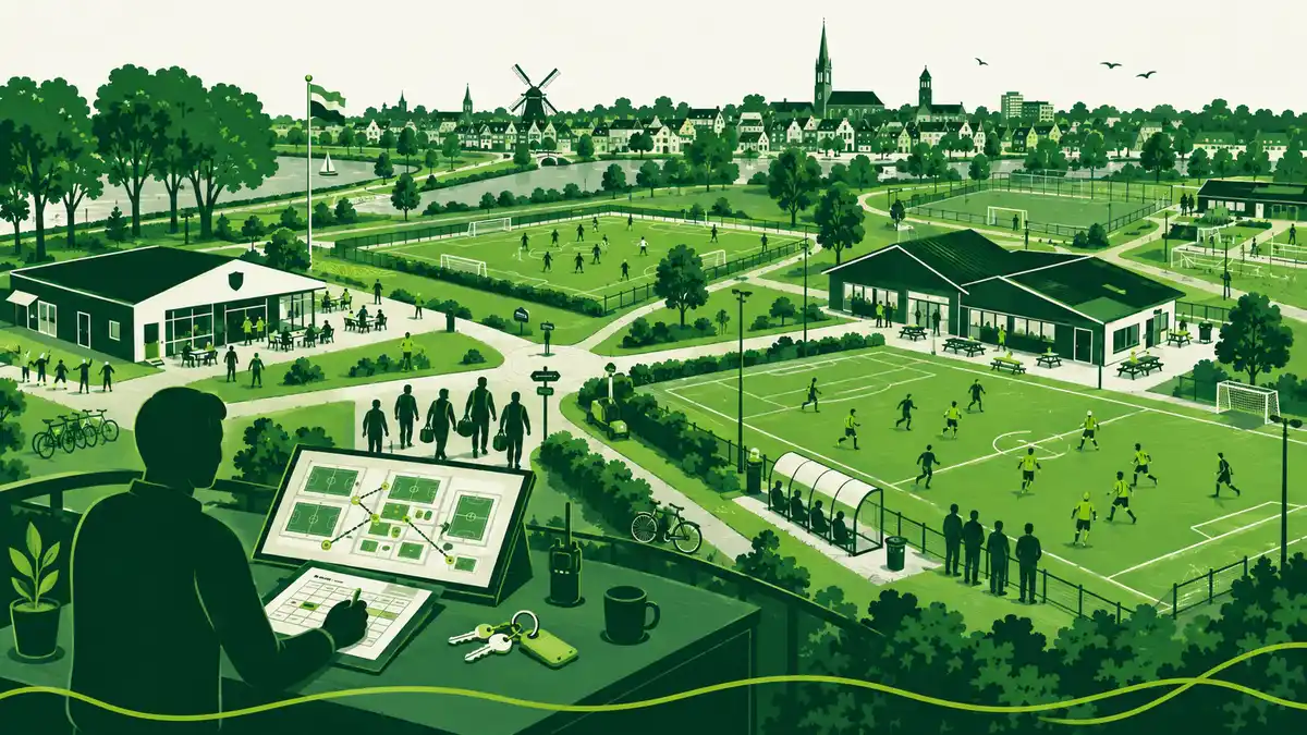 Sportparkmanagement en gedeeld beheer: meerdere sportvelden en accommodaties verbonden door een centrale coördinerende figuur